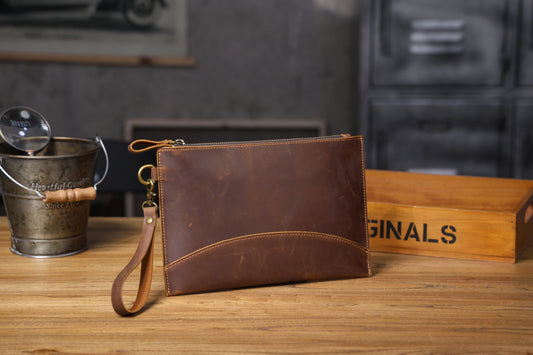 pochette sac homme marron
