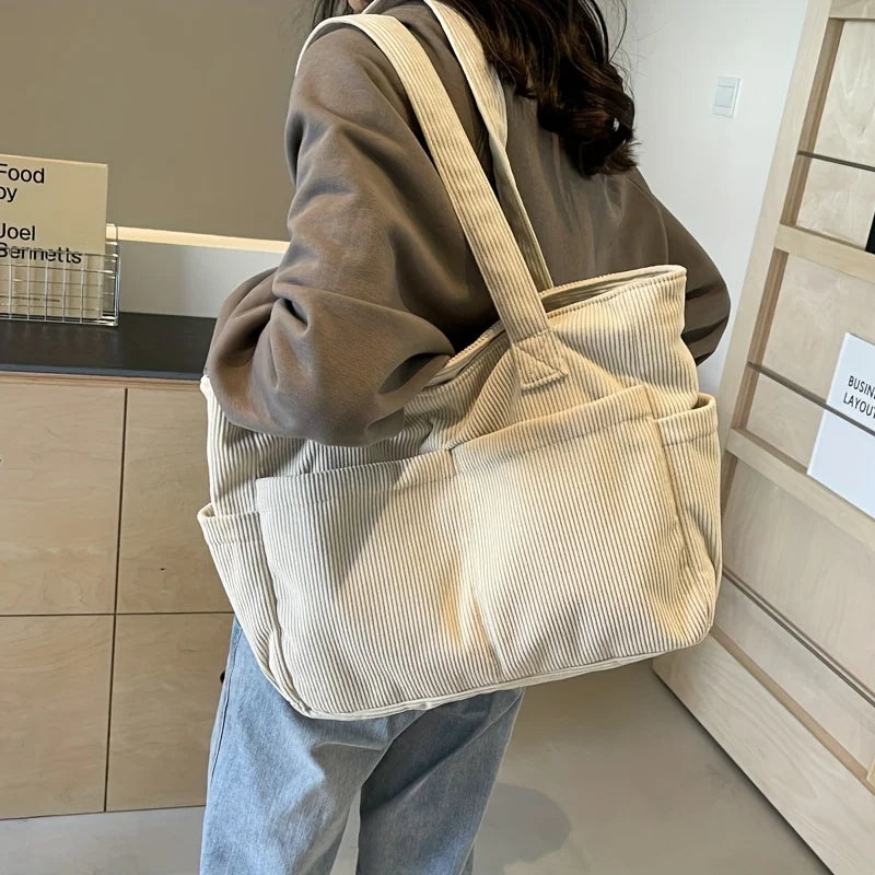 sac cabas en velours epaule