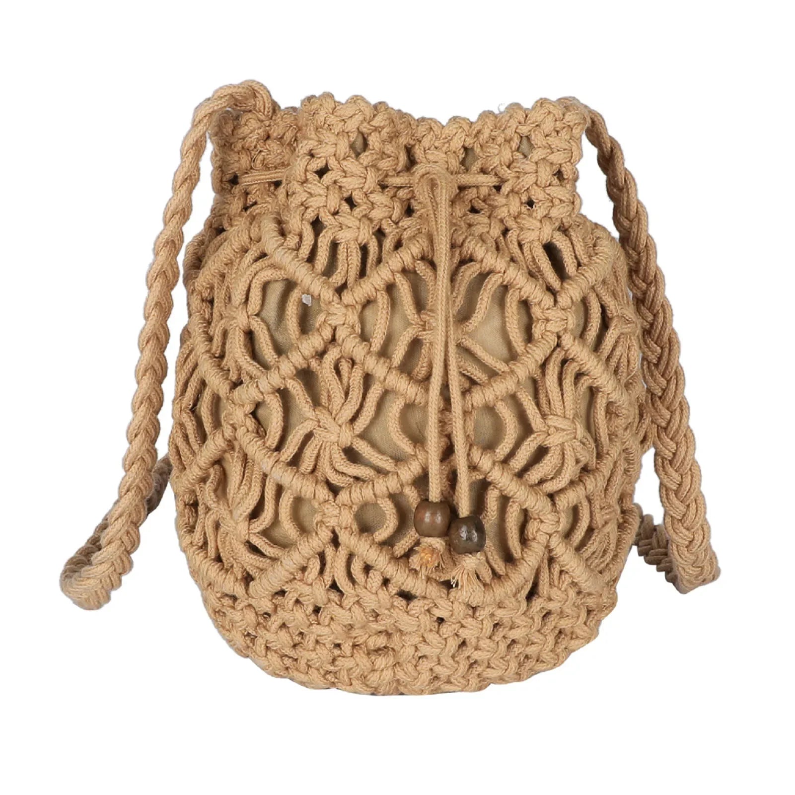 sac bourse crochet beige