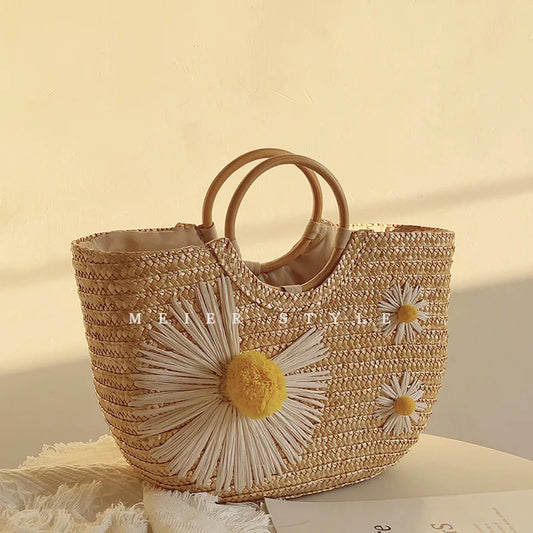 sac panier en paille