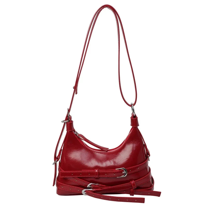 petit sac a main tendance similicuir rouge