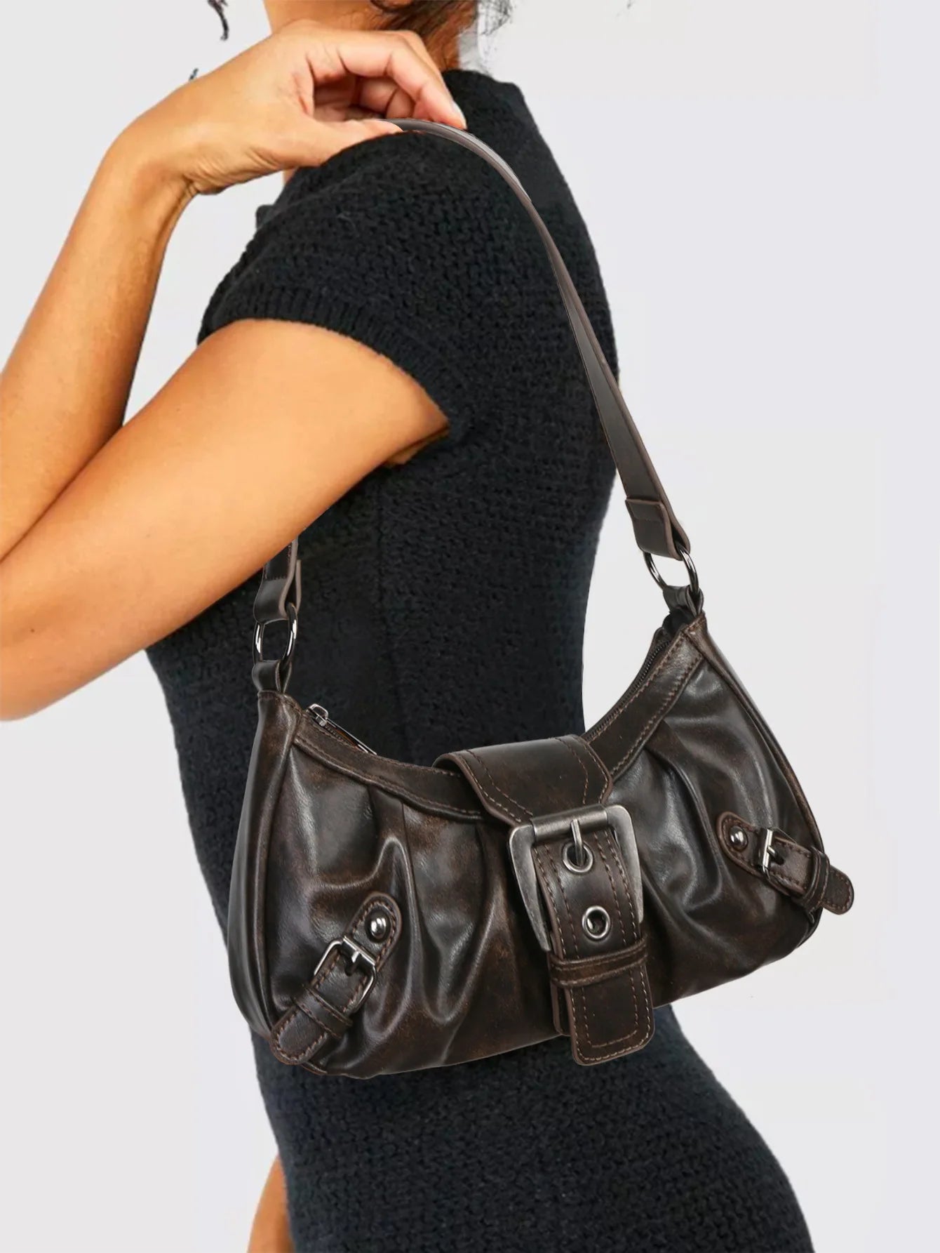 sac porté épaule marron