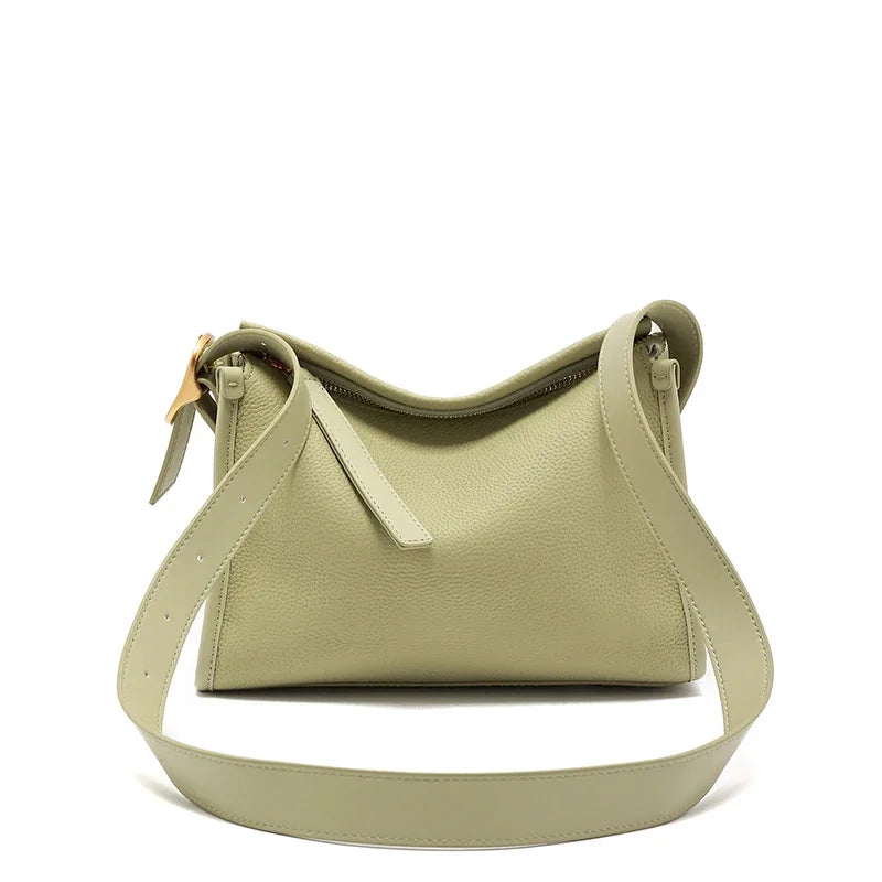 besace en cuir graine vert
