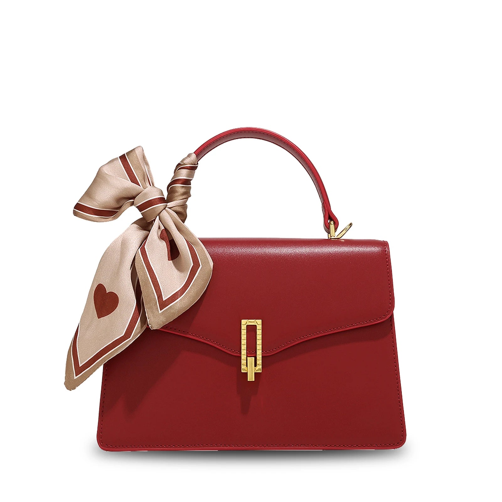 sac rouge luxe avec foulard