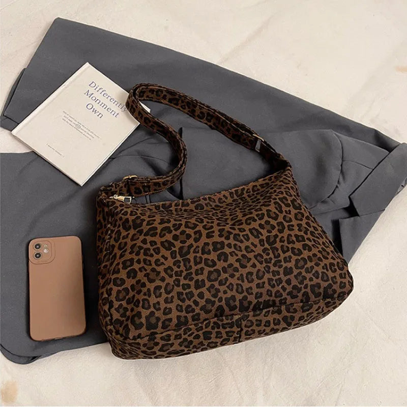 sac leopard en toile tendance