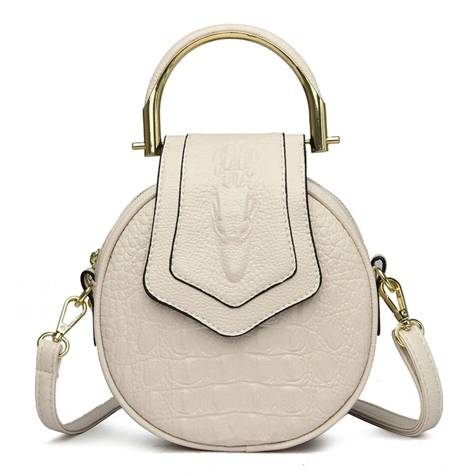 sac bandouliere rond beige