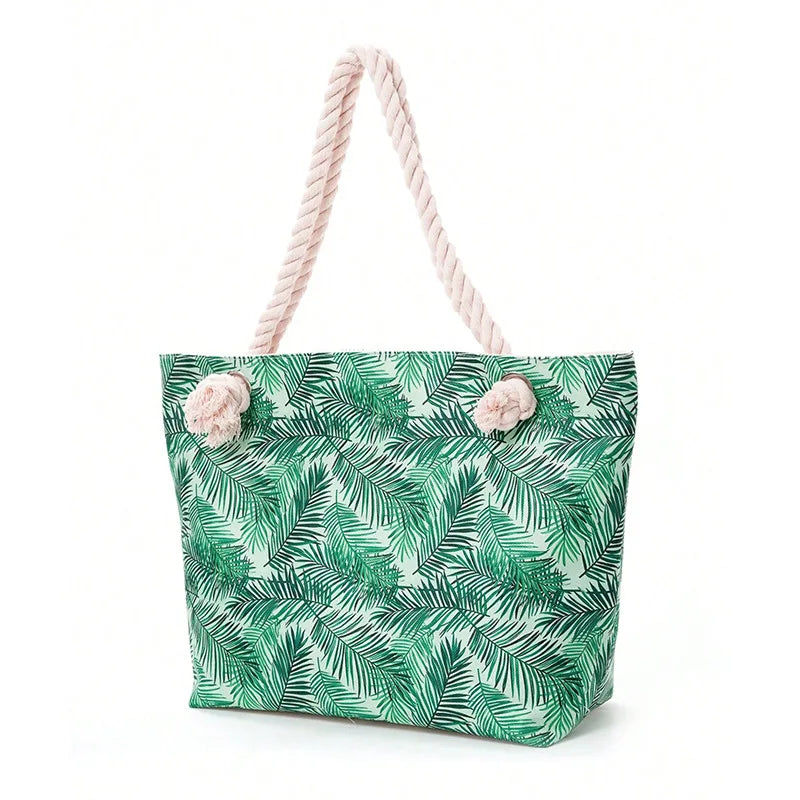 sac de plage colore feuilles