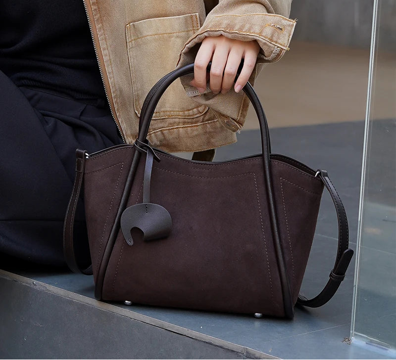 sac a main femme cabas en daim