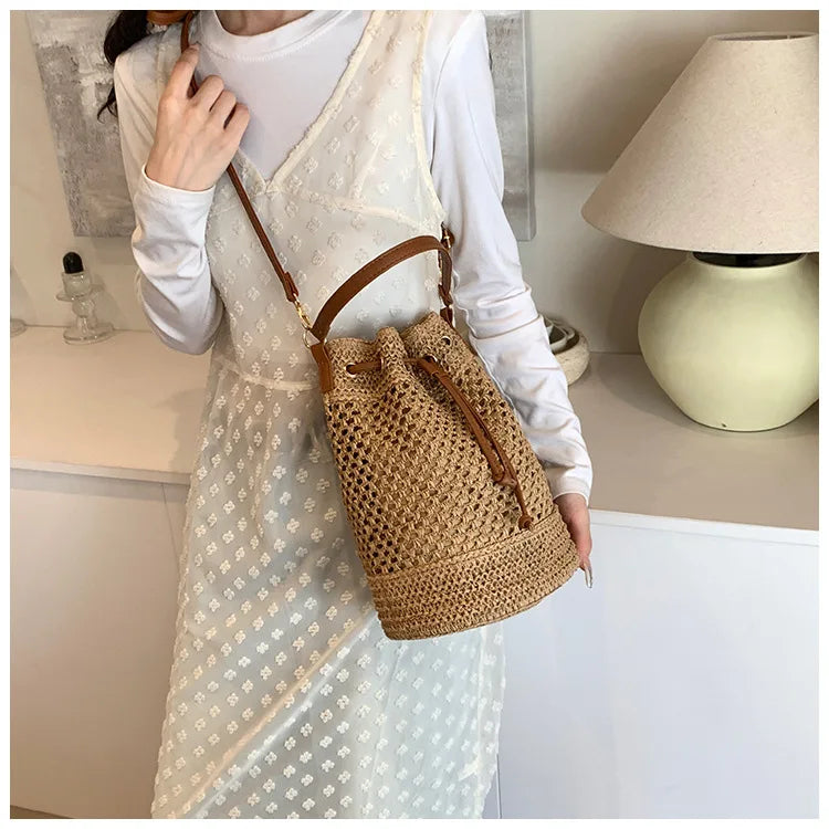 sac bourse en paille tendance