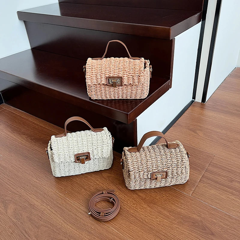 sac bandouliere femme en paille tresse