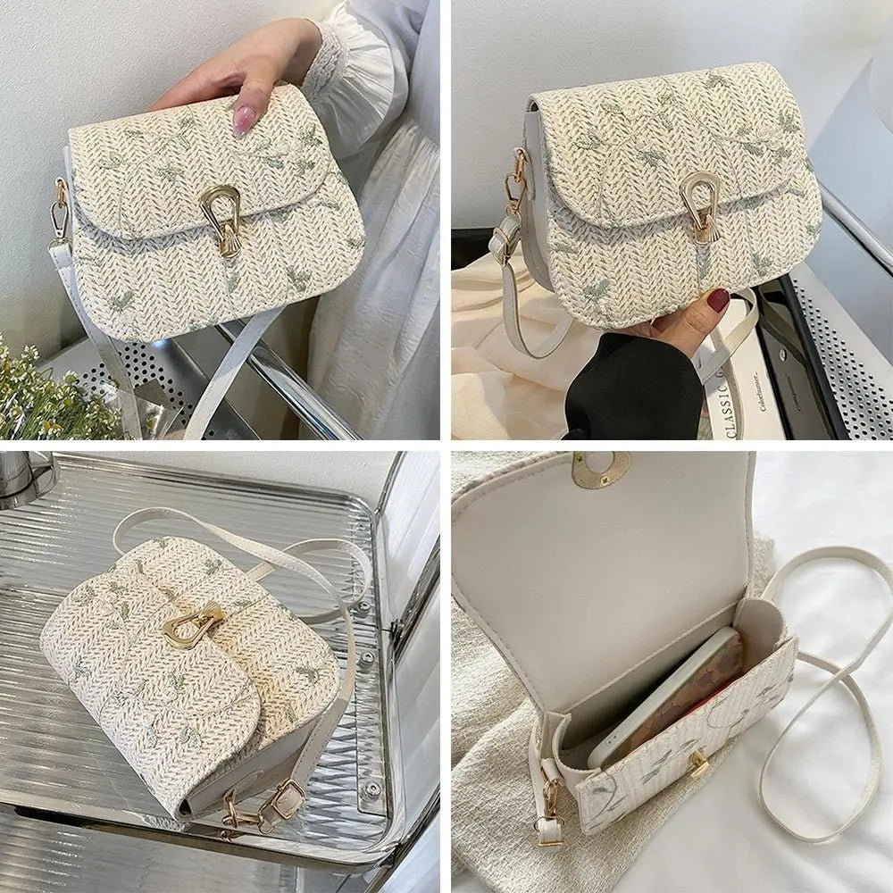 petit sac élégant en paille blanc