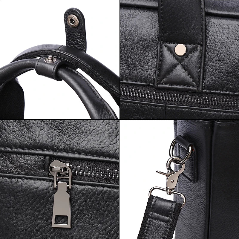 details du sac a main homme cuir