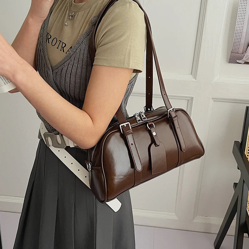 sac a main rectangulaire marron