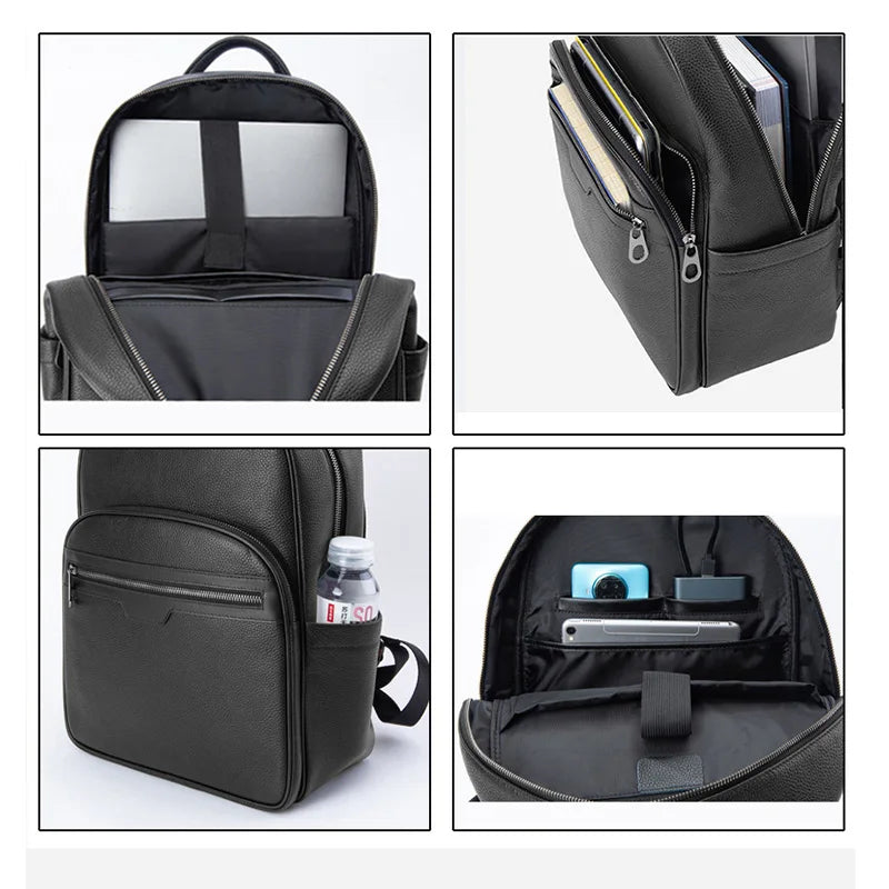 details du sac a dos cuir homme