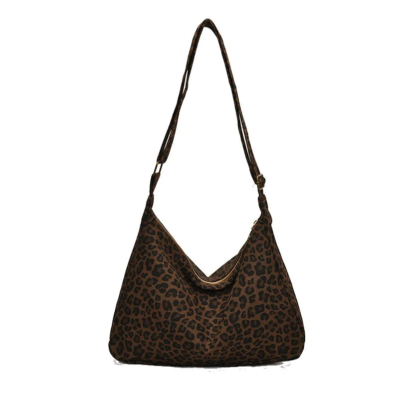 sac leopard en toile bandouliere