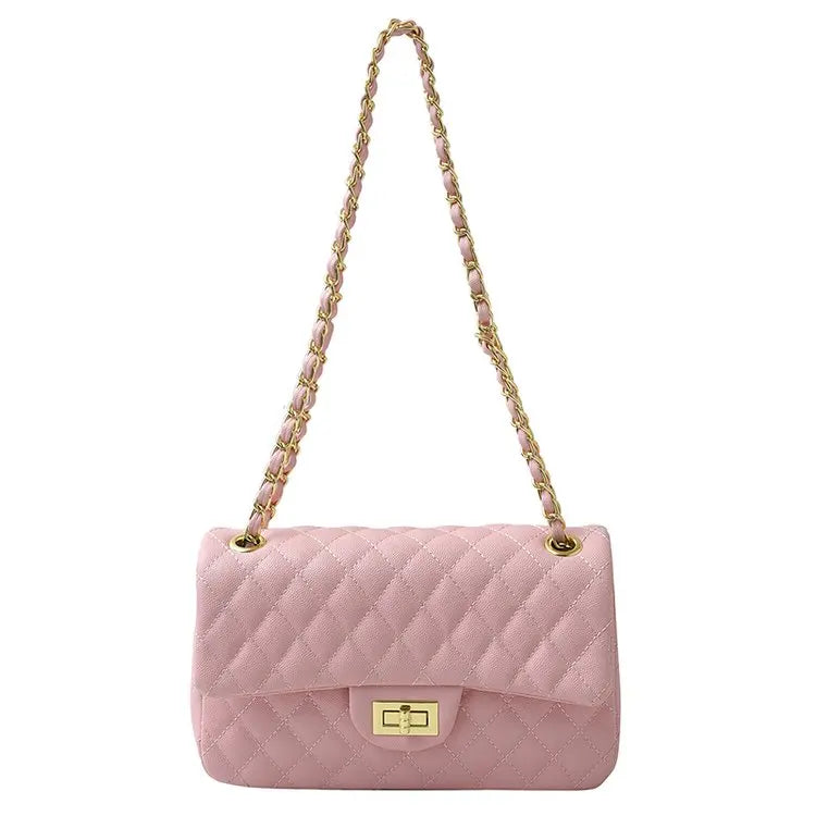 sac bandouliere matelasse femme rose