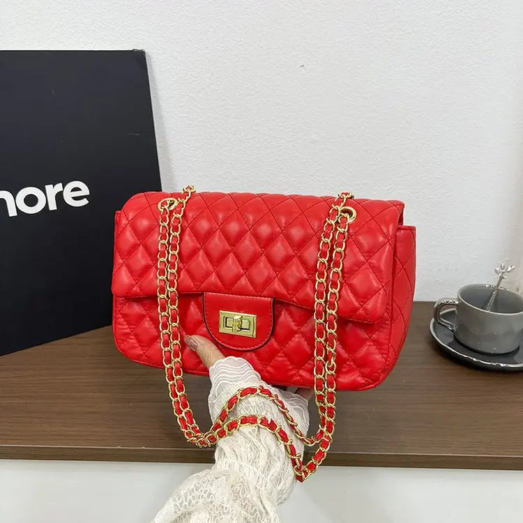 sac bandouliere matelasse rouge