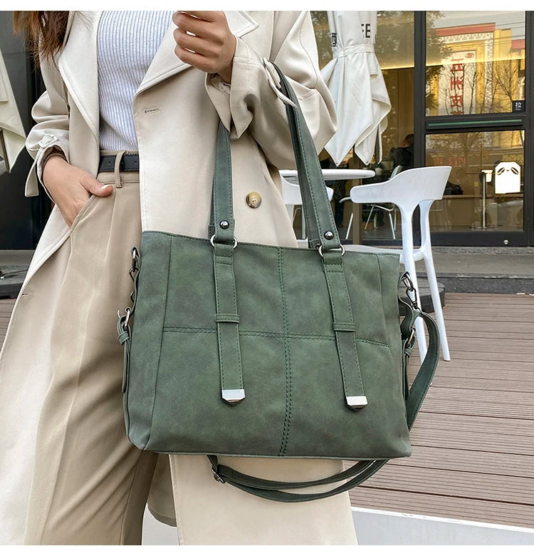 sac cabas pour les cours vert en suedine