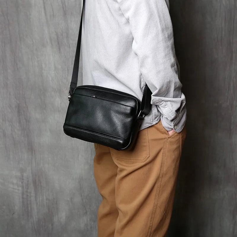 sac bandouliere homme noir chic