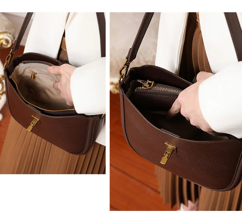 intérieur du sac porte epaule cuir 