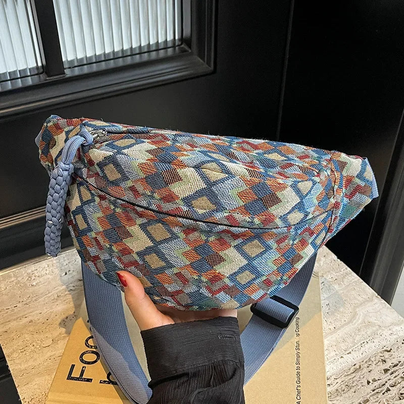 sac banane femme original bleu