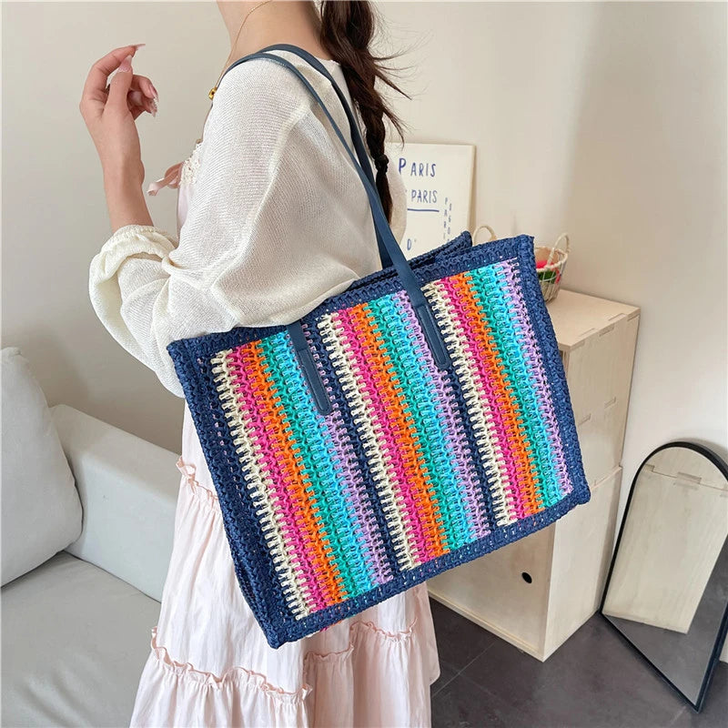 grand sac en paille cabas