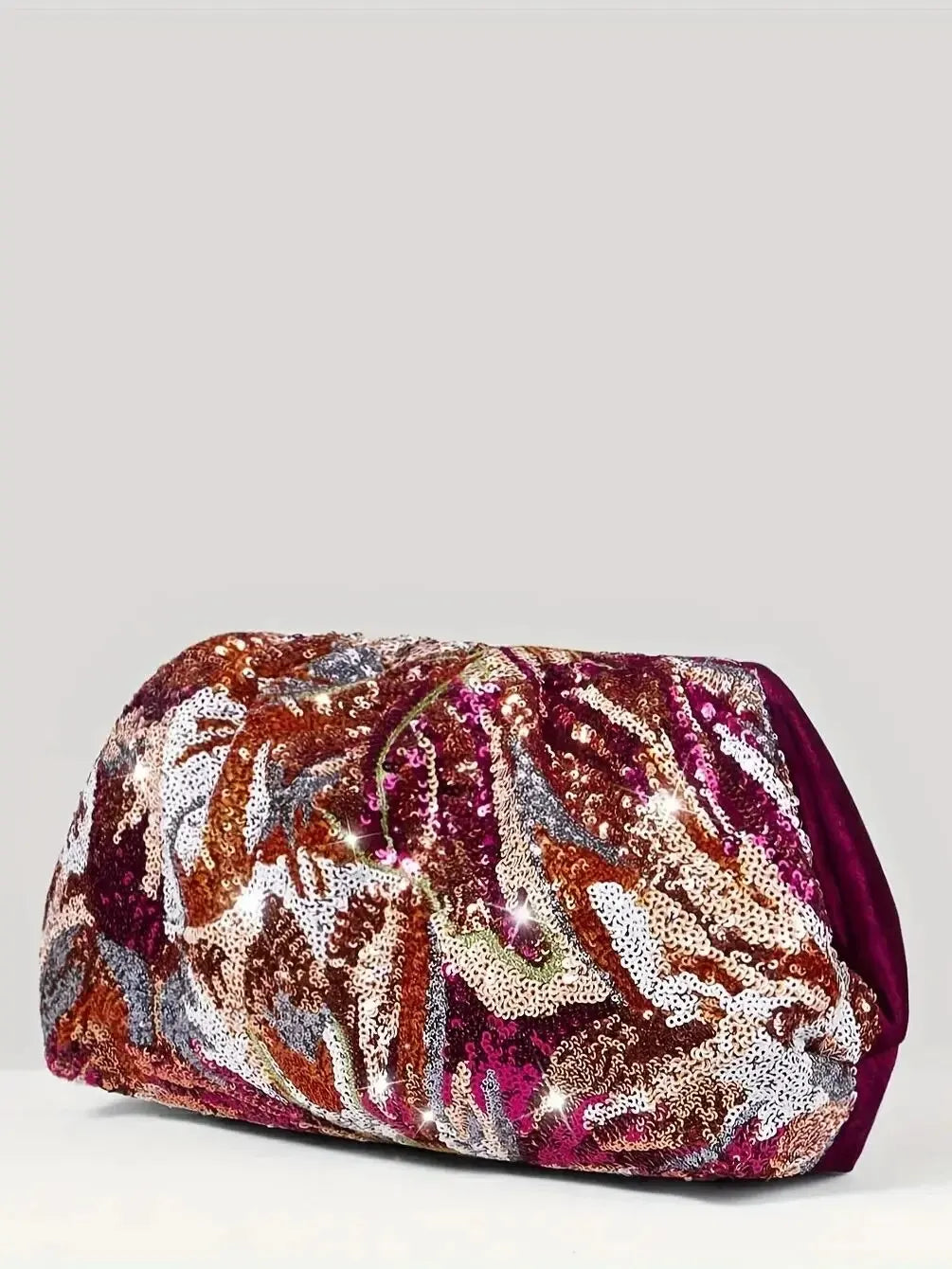 pochette a sequins et velours
