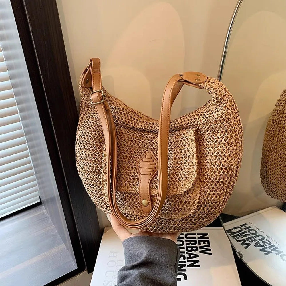 sac ete paille beige