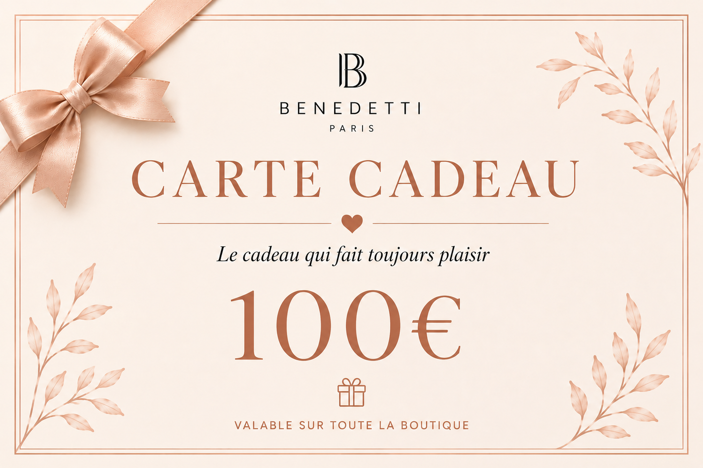 Carte-cadeau Benedetti Paris