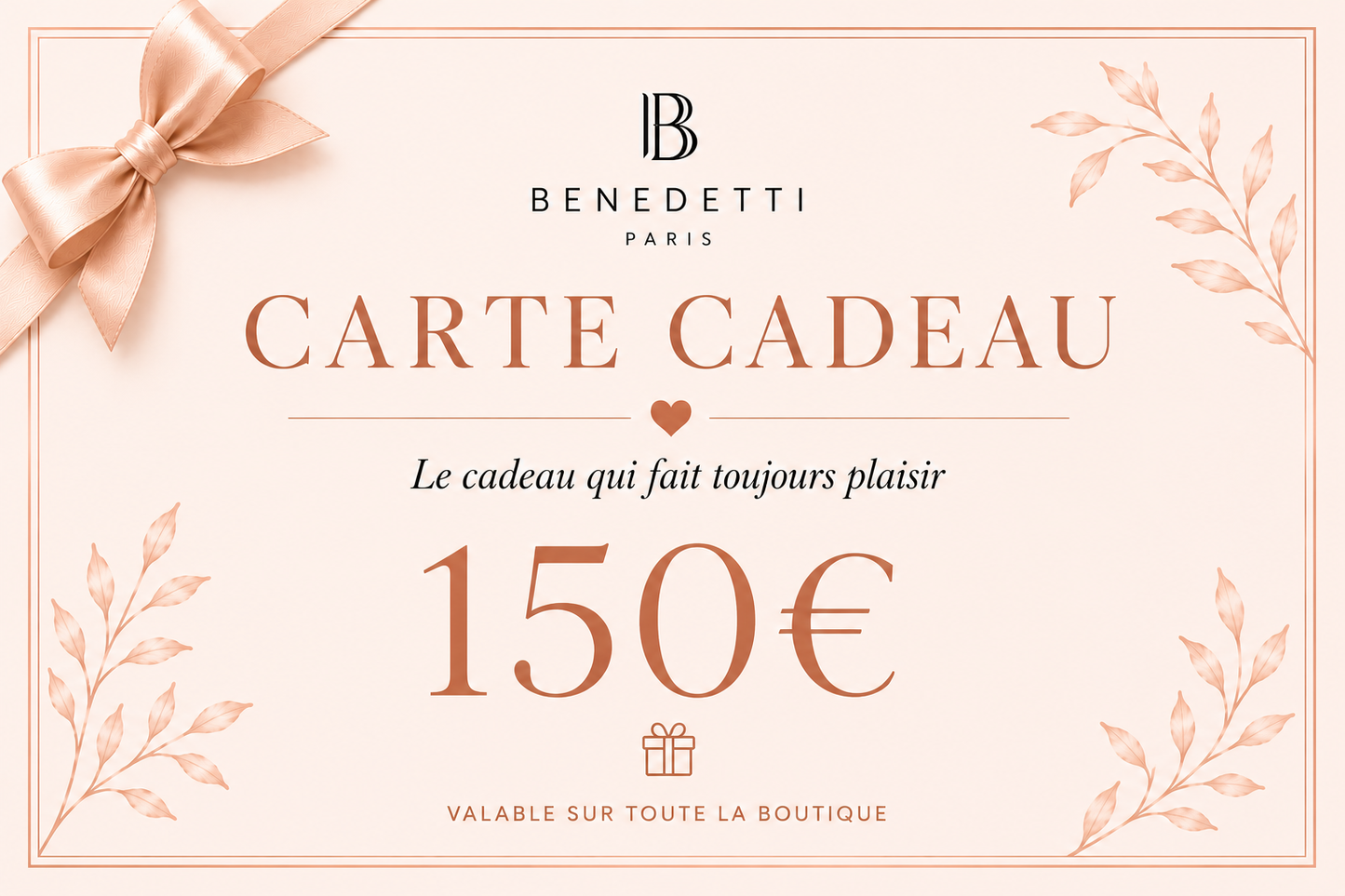 Carte-cadeau Benedetti Paris