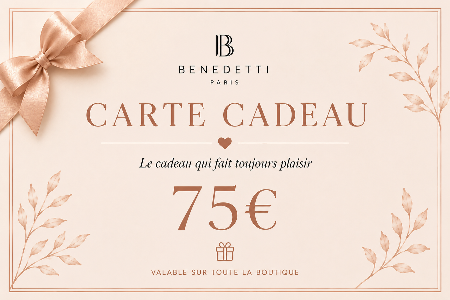 Carte-cadeau Benedetti Paris
