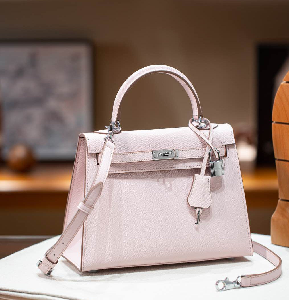 sac a main rose en cuir