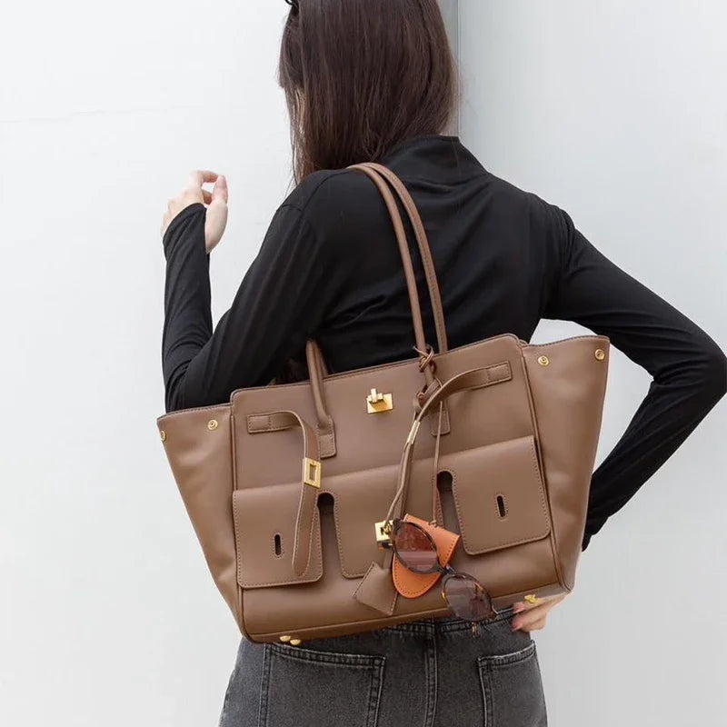 grand sac cabas pour les cours marron 