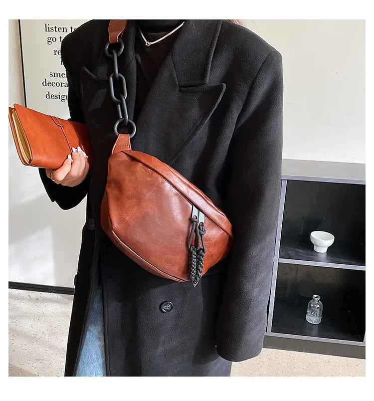 gros sac banane femme marron