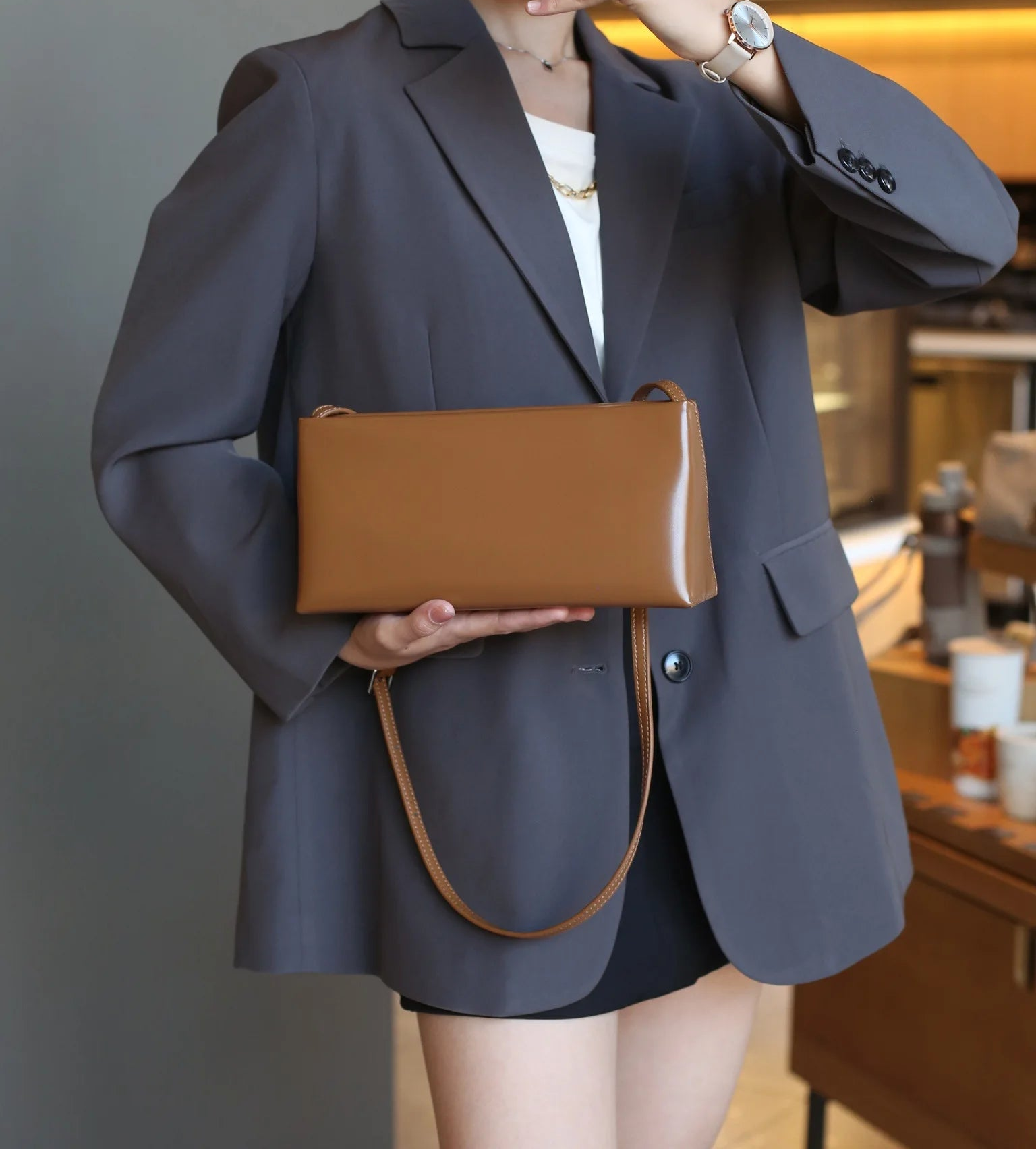 mini sac luxe marron