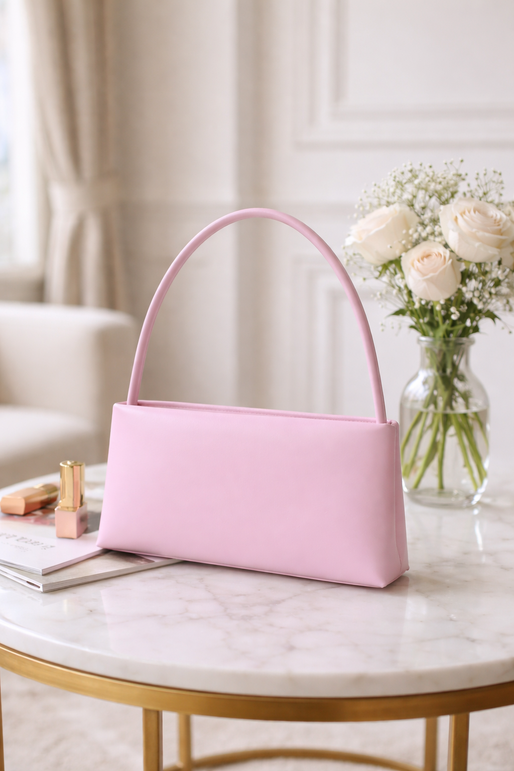 mini sac luxe rose