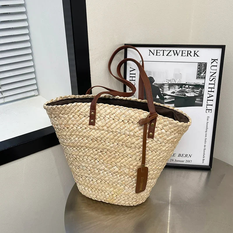 panier de plage en paille
