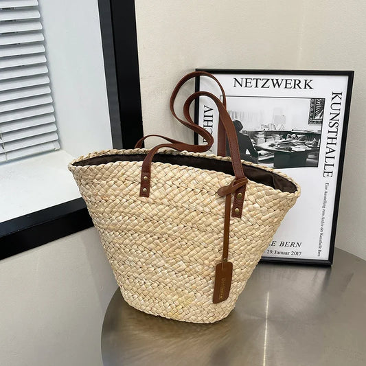 panier de plage en paille