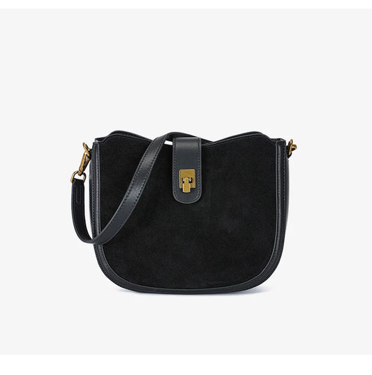 sac bandouliere en daim noir