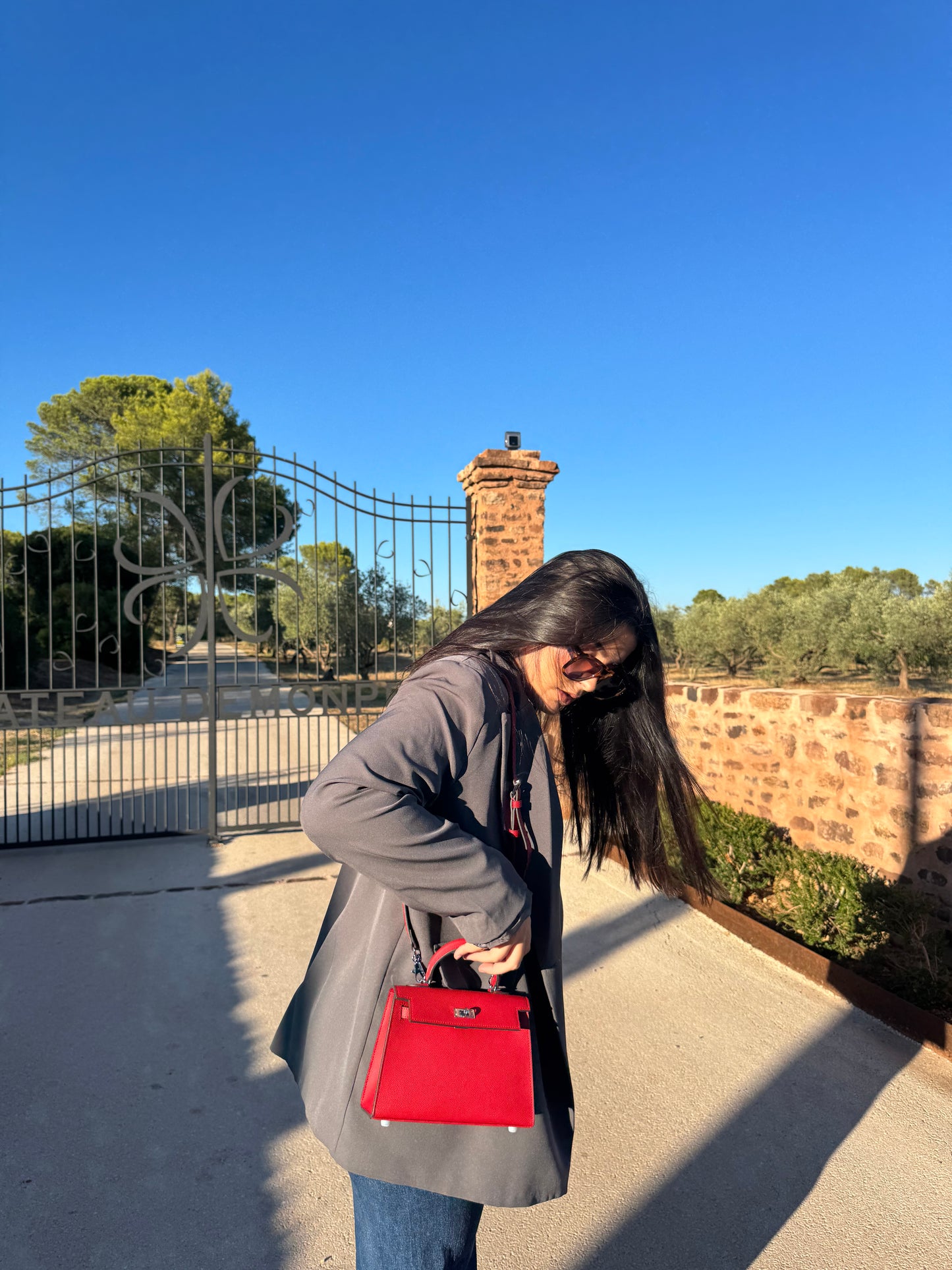 petit sac en cuir rouge