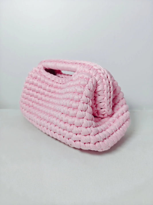 pochette crochet rose