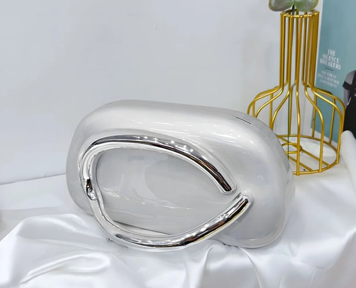 pochette sac mariage gris perle