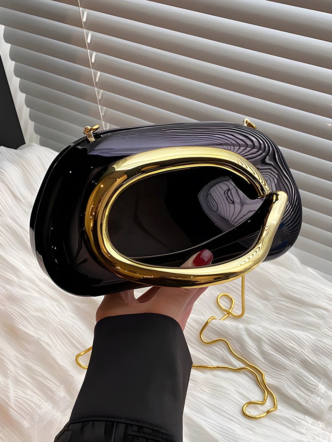 pochette sac mariage noir