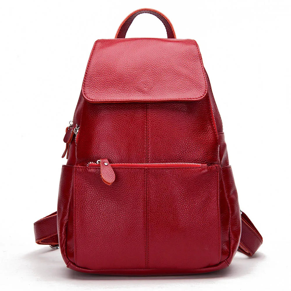 sac a dos pour femme en cuir rouge