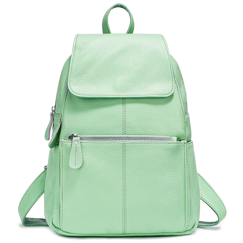 sac a dos pour femme en cuir vert pastel