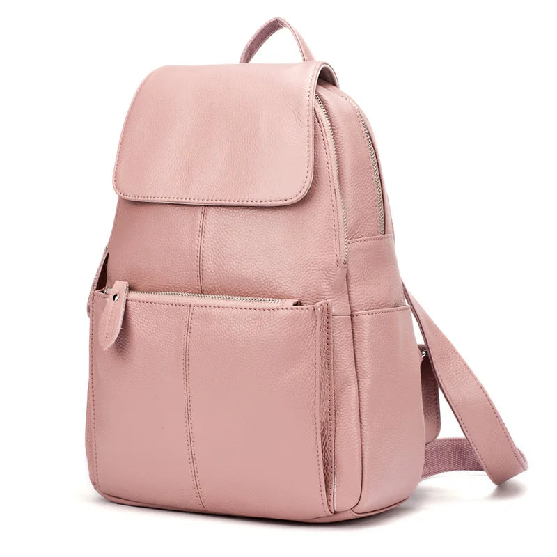 sac a dos pour femme en cuir vieux rose