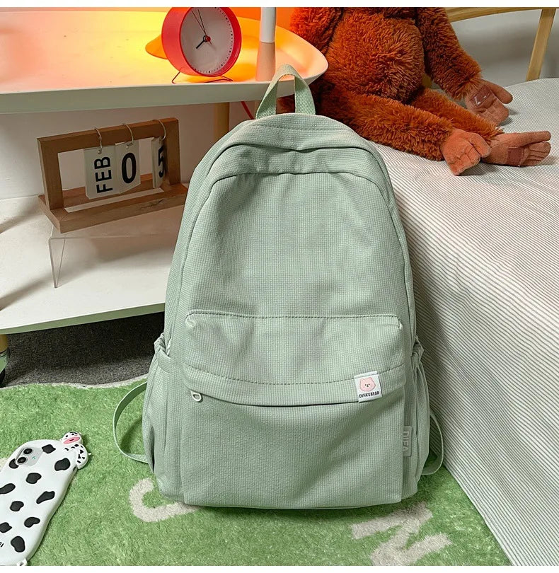 sac a dos pour lycee vert en toile