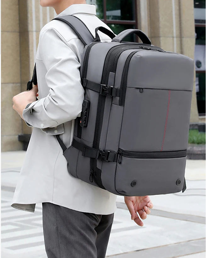 sac a dos voyage homme gris