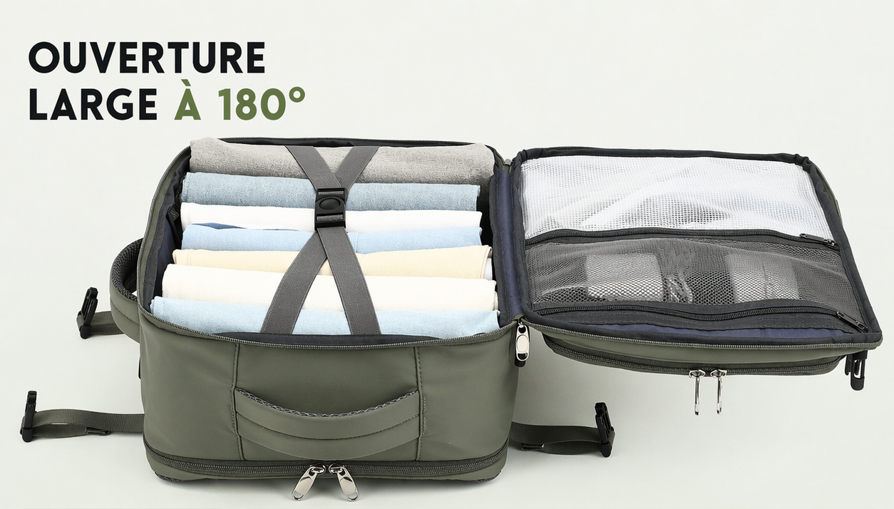 sac a dos pour voyage ouverture a 180