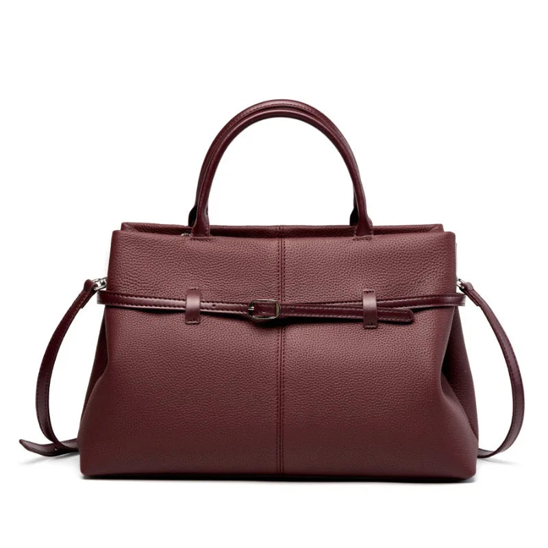 sac a main cabas cuir bordeau